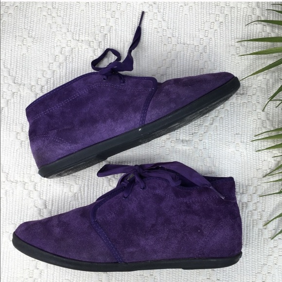 VTG 80s Keds Purple Suede Chukka Ankle Booties - Picture 8 of 16